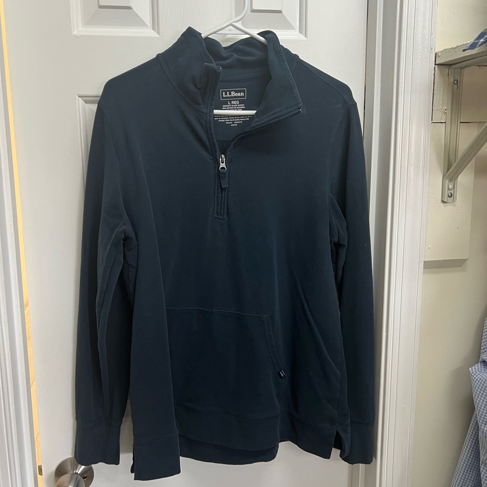 L.L. Bean Navy Half Zip Pullover
